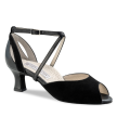 Werner Kern Tiziana dames dansschoenen met Kruisbandje zwart Leer en Suede