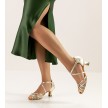 Anna Kern 580-50 Meline dames dansschoenen goudkleurig leer lage hak comfort
