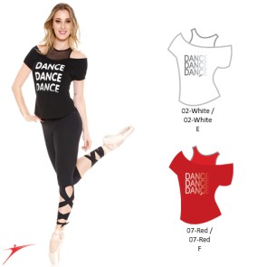 T-shirt met open schouders E11159