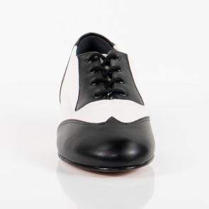 Zwart Witte Klassieke character dansschoenen met veters SoDanca CH95