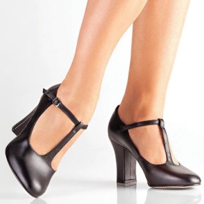 So Danca Dames Character Dansschoenen CH110 7,5 cm hak - Lederen zool