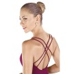 SoDanca SL-18 paars balletpak dames ronde hals en gekruiste bandje over lage rug achterkant