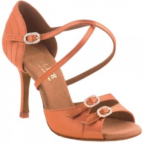 Rummos Elite Diana brons satijnen dansschoenen dames met dunne hakken