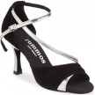 Rummos R304 Dames Latin dansschoenen met zilver metallic diagonaal bandje