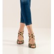 Nueva Epoca Penelope Tango Salsa Dansschoenen met slangen print hoge hak