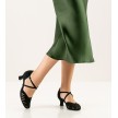 Werner Kern Murielle dames dansschoenen zwart suede leer gekruiste bandjes over wreef