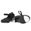 Bloch S0351G zwarte glitter tapschoenen voor meisjes met striksluiting onderkant 