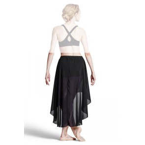 Bloch R8821 Daria hoog laag rok met shorts zwart achterkant