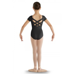 Bloch CL8832 kinderen balletpakje korte mouw zwart achterkant