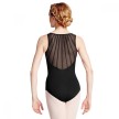 Boch L8805 zwart dames balletpak hemdmodel mesh rug achterkant