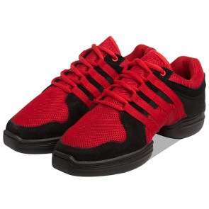Supadance 8006 danssneakers met splitzool rood vetersluiting 