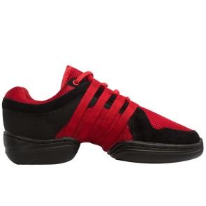 Supadance 8006 danssneakers met splitzool rood zijkant 