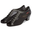 Supadance 3124 dames trainingsschoenen open teen mesh zwart blokhak