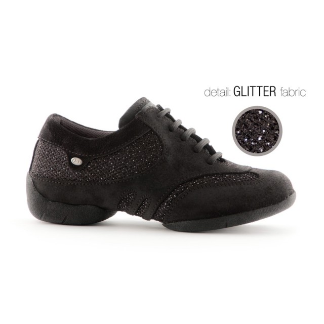 Portdance PD901 danssneakers splitzool zwart