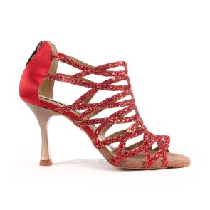 Portdance PD803 Pro Premium rode salsa dansschoenen dames