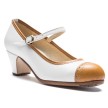 Rumpf FARRUCA 2330 Dames Flamenco Dansschoenen met 5 cm hak wit en karamel kleurig Leer