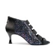 Portdance PD811 dames dansschoenen zwart glitter zijkant