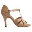 Supadance 1176 dansschoenen leer open teen beige zijkant 
