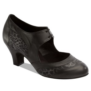 Supadance 1228 dames dansschoenen open wreef vetersluiting panterprint 