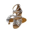 Diamant 108-077-013 latin schoenen meerdere bandjes zilver suede zool