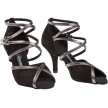 Diamant 178-058-501 latin dansschoenen stilettohak zwart brons meerdere bandjes