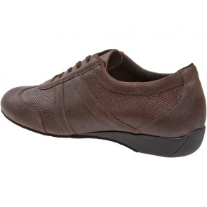 Diamant 133-225-489 heren ballroom sneakers bruin leer vetersluiting 