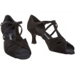 Diamant 182-077-001 dames latin dansschoenen zwart suede open neus 