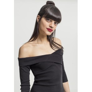 Urban Classics Ladies Off Shoulder Cross Rib Dress