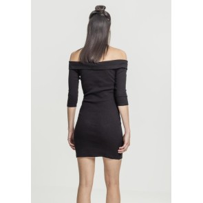 Urban Classics Ladies Off Shoulder Cross Rib Dress