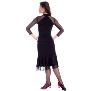 SoDanca Ballroom rok zwart, gouden stip