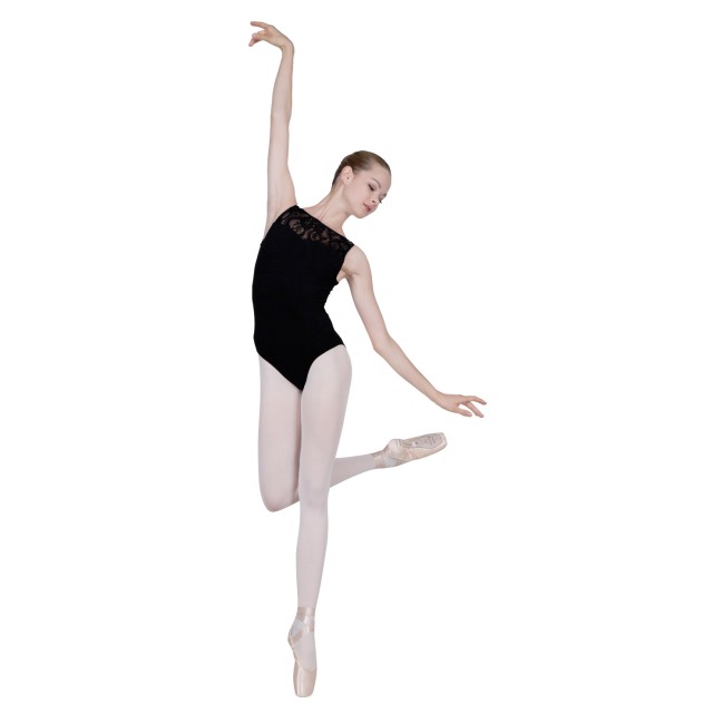 Sansha D2517C dames balletpak zonder mouwen kant rug voorkant