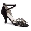 Dames Salsa dans schoenen met Strass Zwart Suede Hak 6 cm met Open Neus van Anna Kern 700-60