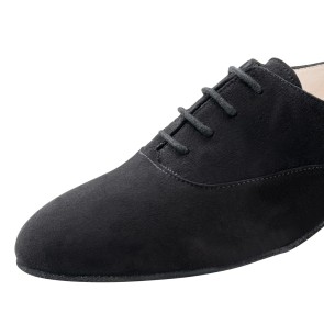 Werner Kern Franca dames dansschoenen oefenschoenen zonder hak zwart suede dicht model