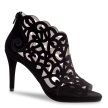 Anna Kern 830-80 zwarte suede dansschoenen voor Dames met opengewerkt motief en rits