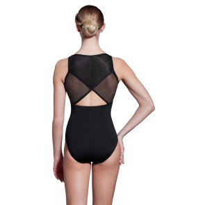 Lulli LUF442 dames balletpak met ronde hals wit achterkant 