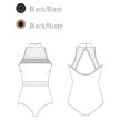 Lulli Dames Mock Neck Balletpak Lia patroon