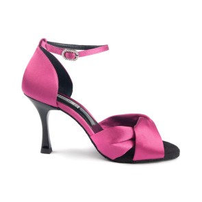 Portdance PD509 dansschoenen van Fuschia Satijn zijkant