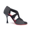 Portdance PD508 dames dansschoenen zwart met witte stippen