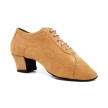Portdance PD705 dansschoenen zacht suede vetersluiting camel