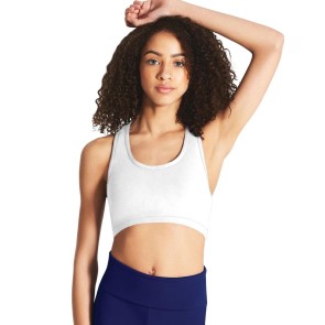 Capezio-Bra-Top-wit dames met een ronde hals