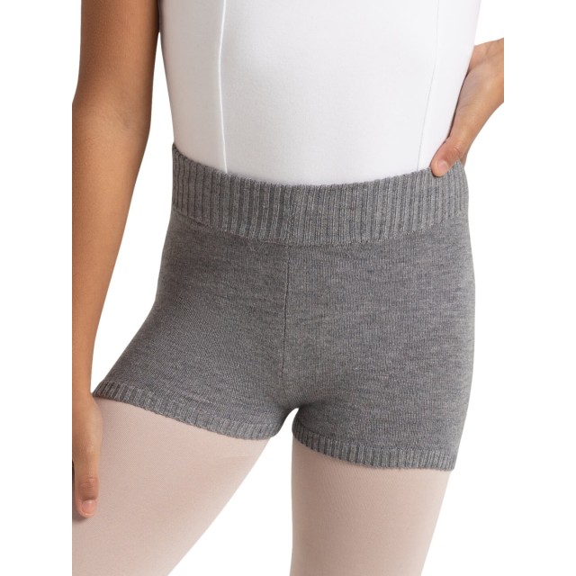 Capezio meisjes Knit Short grijs met geribte tailleband