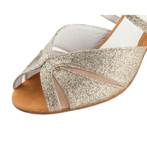 Anna Kern 620-50 Aliette open neusje latin dansschoenen glitter en gaas dames danshakken