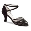 zwarte suede dansschoen voor dames flare hak 6 cm salsa en latin anna kern 740-60