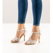 Anna Kern 870-75 Elodie dames dansschoenen zilver kalfsleer metallic leer hoge kwaliteit