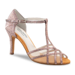 Dames Dansschoen Roze Glitter met Hoge Hak 75 mm voor Salsa Latin Bachata Tango merk Anna Kern 870-75