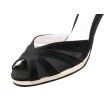 Anna Kern 910-80 gieselle dames salsaschoenen zwart zilver met open teen en gaas