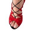 Nueva Epoca Akira rode dansschoenen met zwarte bandjes opengewerkt suede