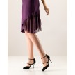 Dames Dansschoen Dichte Neus - Hoge Hak 8 cm - Zwart Suede - Twee Bandjes - Nueva Epoca Anouk