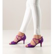 Nueva Epoca Cinzia dames dansschoen violet fuchsia opvallend suede voor salsa en latin