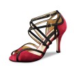 Nueva Epoca Cosima 7 cm hak rood zwart suede